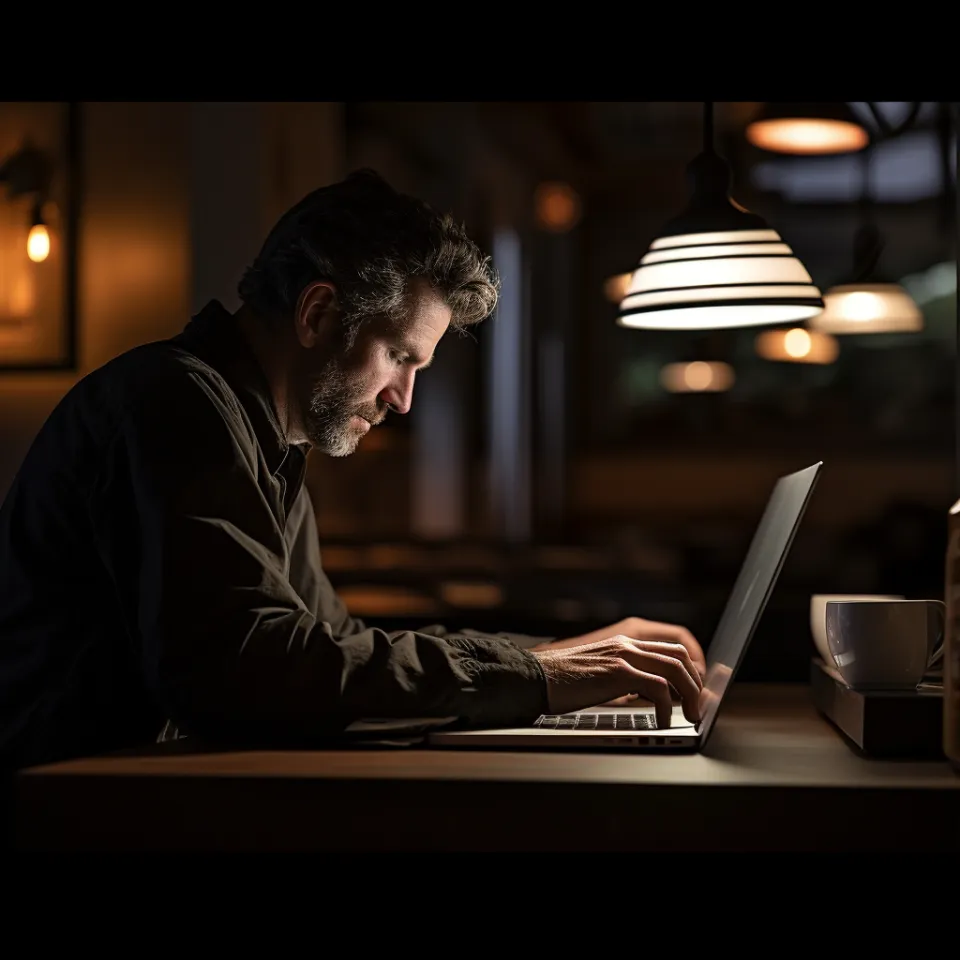 Miguel Amaral com portátil